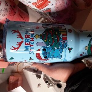 40 Oz stitch tumbler with lid and straw